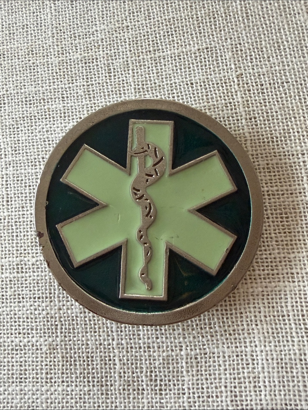 Vintage EMS Star of Life Belt Buckle- Green Star of Life